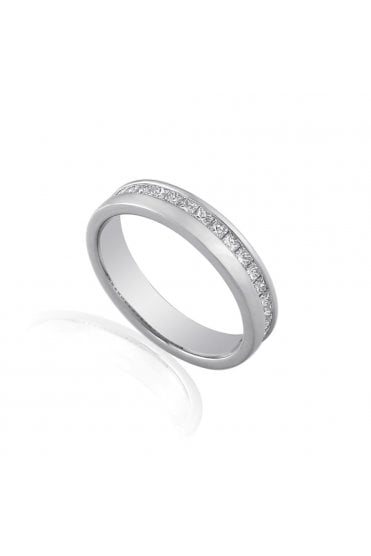 18ct White Gold Diamond Wedding Ring  0.51ct Princess Cut