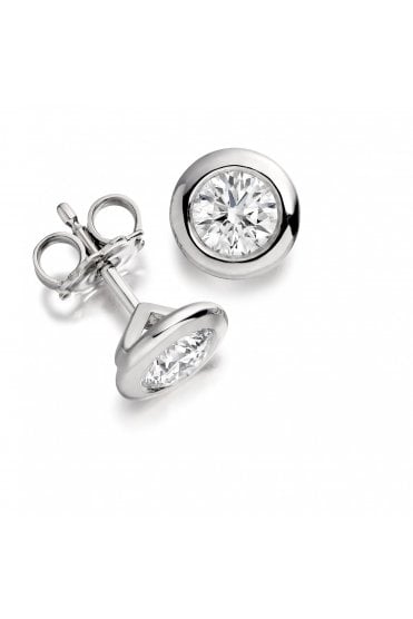 18ct White Gold Natural Diamond Earrings  0.50ct Round Brilliant Cut