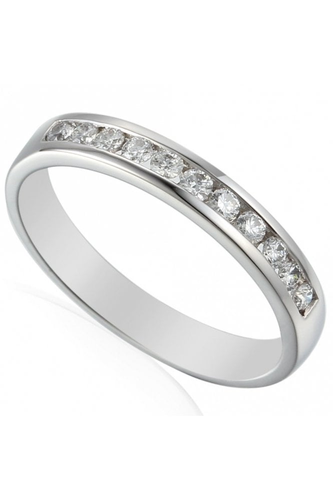18ct White Gold Natural Diamond Eternity/Wedding Ring 0.35ct Round Brilliant Cut