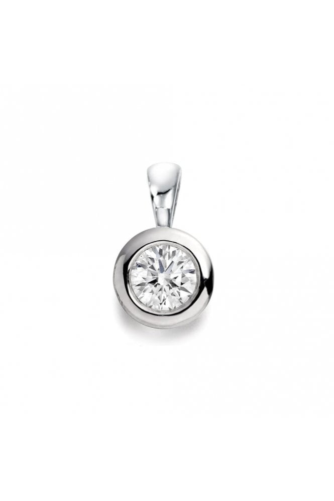 18ct White Gold Natural Diamond Pendant 0.30ct Round Brilliant Cut