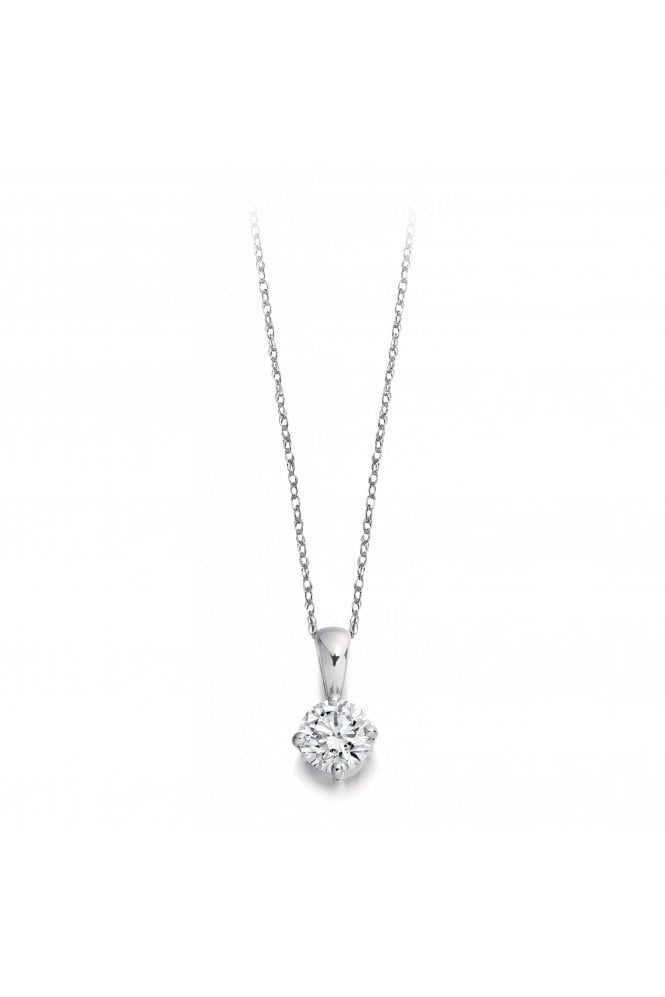 18ct White Gold Natural Diamond Pendant 0.50ct Round Brilliant Cut