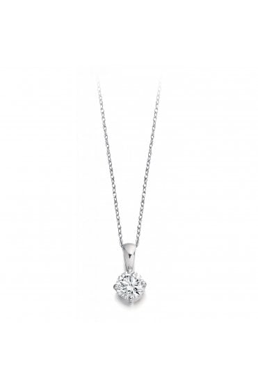 18ct White Gold Natural Diamond Pendant  0.50ct Round Brilliant Cut