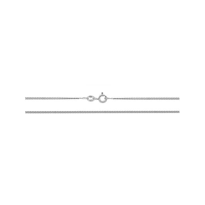9ct White Gold Close Curb Link Chain Length of Chain: 18 Inches