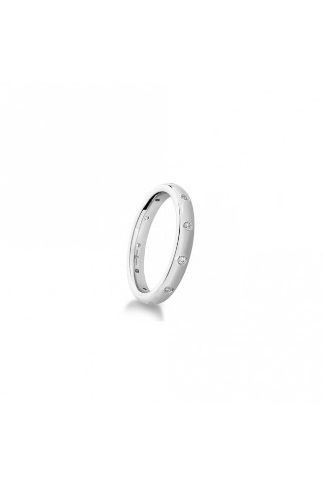 9ct White Gold Natural Diamond Wedding Band 0.12ct 3mm