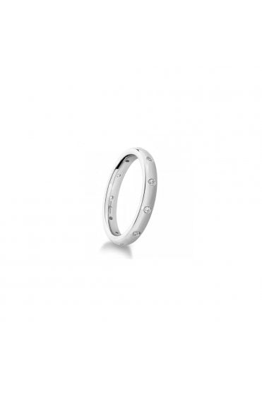 9ct White Gold Natural Diamond Wedding Band  0.12ct 3mm