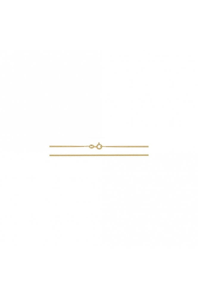9ct Yellow Gold Chain Close Curb Link 18 Inches