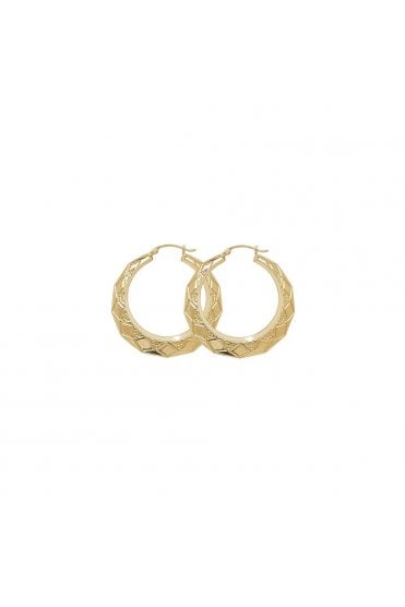  9ct Yellow Gold Creole Hoop Earrings