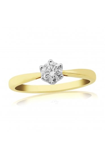 9ct Yellow Gold Diamond Solitaire Ring Diamond Carat Weight: 0.50 ct