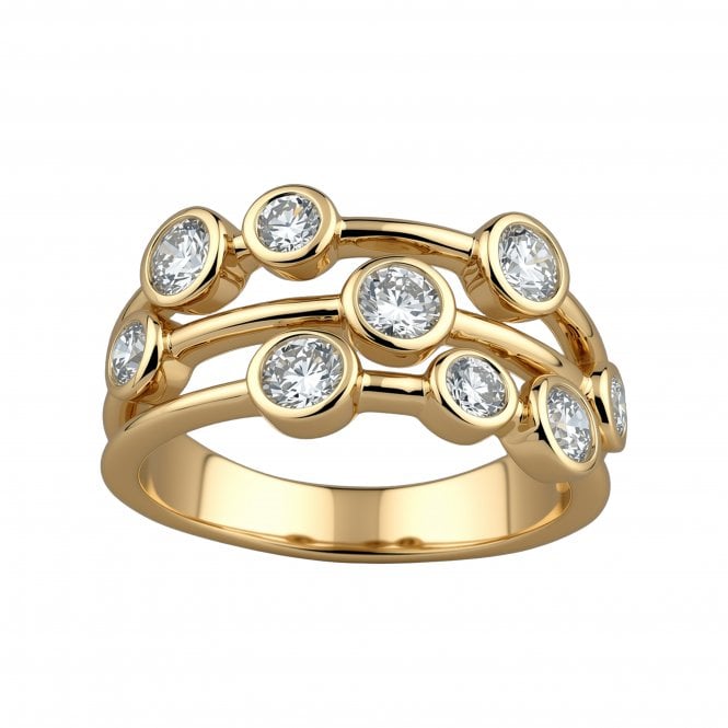 9ct Yellow Gold Lab Grown Diamond Bubble Ring SR011465Y-M