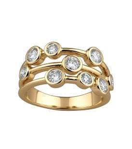 9ct Yellow Gold Lab Grown Diamond Bubble Ring SR011465Y-M
