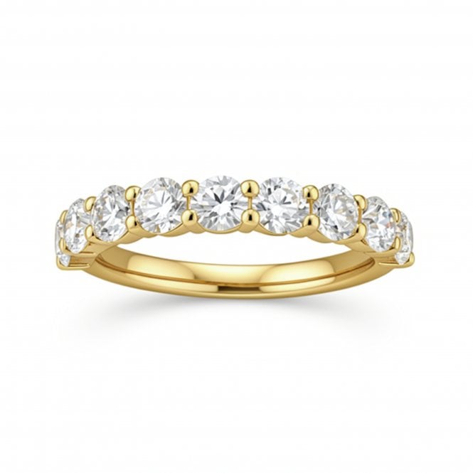 9ct Yellow Gold Lab Grown Diamond Eternity Ring Lab Grown Diamond Round Brilliant Cut, SR003104Y-N