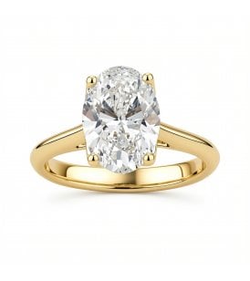 9ct Yellow Gold Lab Grown Diamond Solitaire Ring Lab Grown Diamond Oval Cut, SR100660Y-N