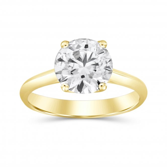 9ct Yellow Gold Lab Grown Diamond Solitaire Ring Lab Grown Diamond Round Brilliant Cut, SR100094Y-N