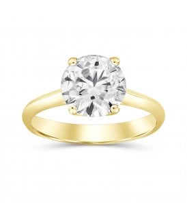 9ct Yellow Gold Lab Grown Diamond Solitaire Ring Lab Grown Diamond Round Brilliant Cut, SR100094Y-N