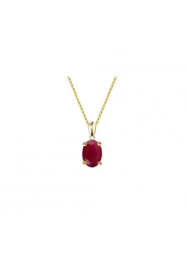 9ct Yellow Gold Oval Shaped Ruby Pendant Centre Stone: Ruby 6418YR