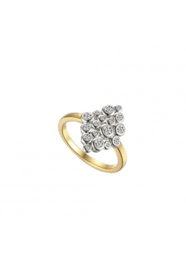9ct Yellow Gold Shank & Diamond Set Bubble Ring Stone Cut: Round