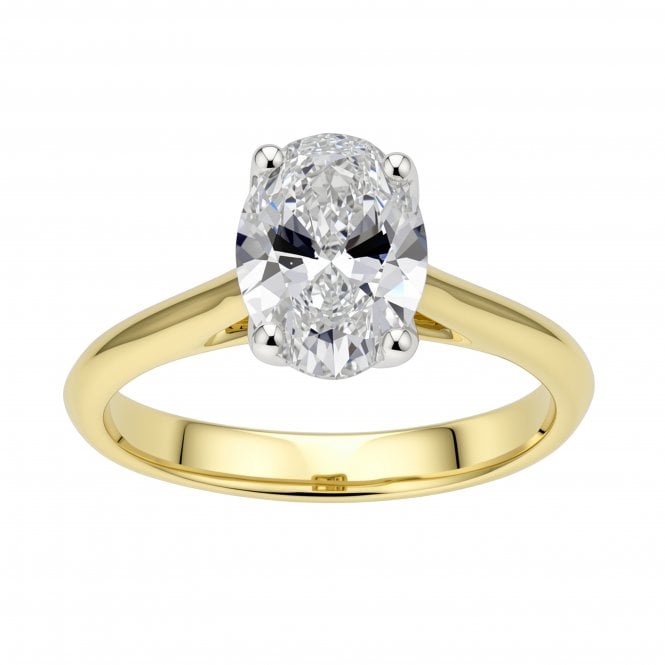 9ct Yellow & White Gold Lab Grown Diamond Solitaire Ring SR011014YW-M
