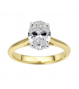 9ct Yellow & White Gold Lab Grown Diamond Solitaire Ring SR011014YW-M