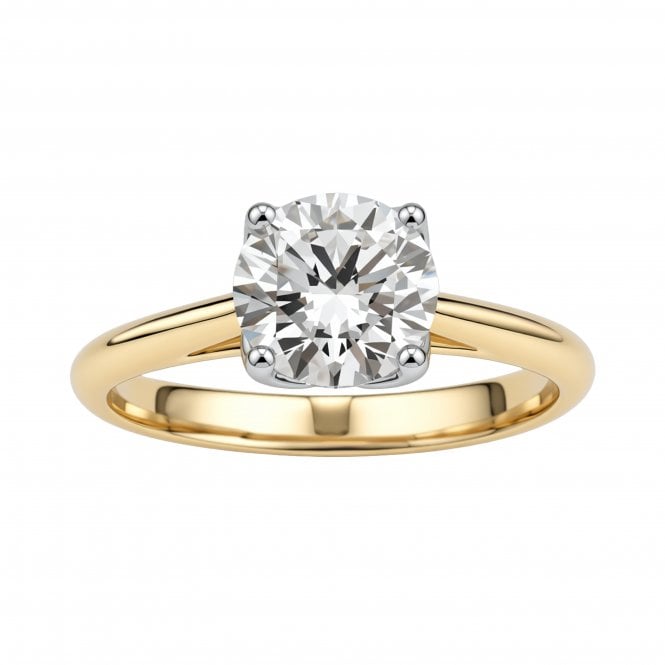 9ct Yellow & White Gold Lab Grown Diamond Solitaire Ring SR100087YW-M