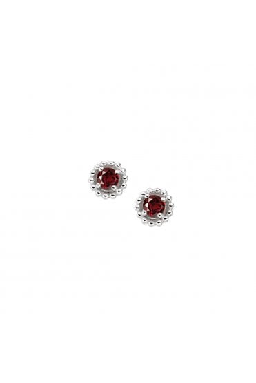 Amore Garnet Stud Earrings 925 Sterling Silver 5005SILGT