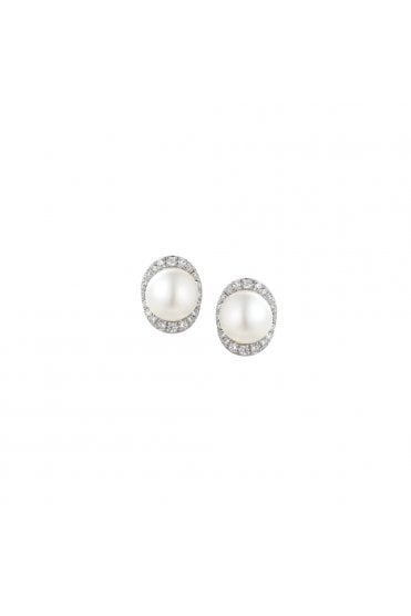 Amore Pearl Stud Earrings 9030SILCZ/PL
