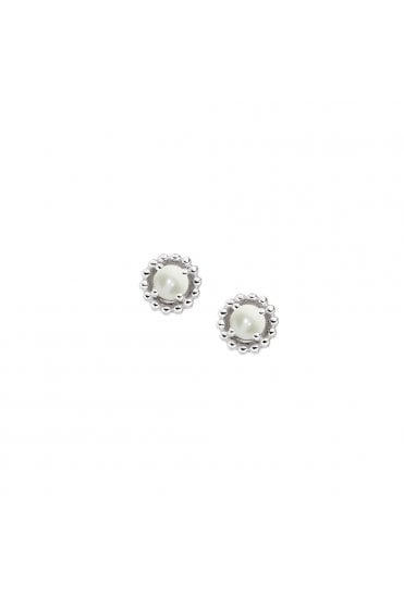 Amore Pearl Stud Earrings Sterling Silver 5005SILPL