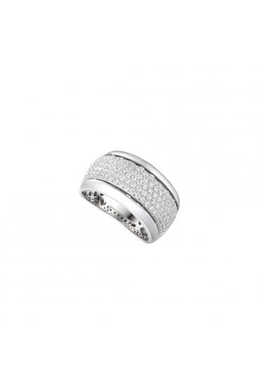 Amore Ring 925 Sterling Silver Rhodium Plated UK Ring Size: N