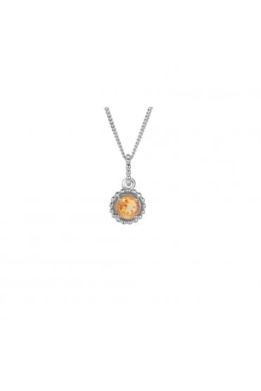 Amore Yellow Citrine Necklace 925 Sterling Silver 5006SILCT