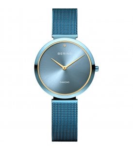 Bering Blue Diamond Dot Charity Watch Blue Stainless Steel Case, 18132-Charity1