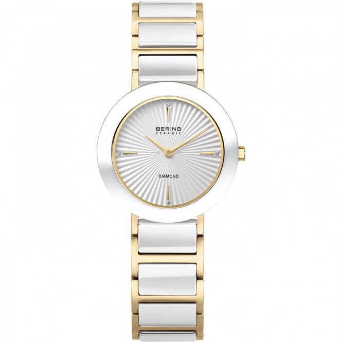 Bering Ceramic Diamond Polished Gold Colour Case, 11429-758