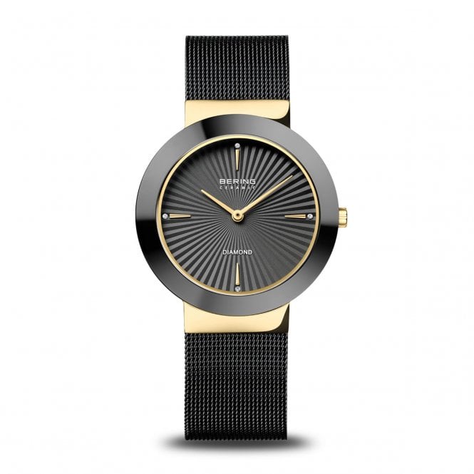 Bering Ceramic Diamond Polished Gold Colour Case, 11435-132