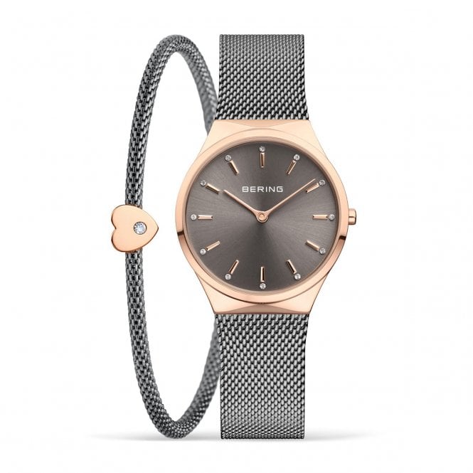 Bering Heart of Rosé Gift Set Polished Rose Gold Colour Case, 12131-369-GWP
