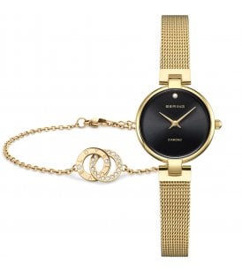 Bering Watch & Bracelet Gift Set Gold Colour, 17724-332-GWP