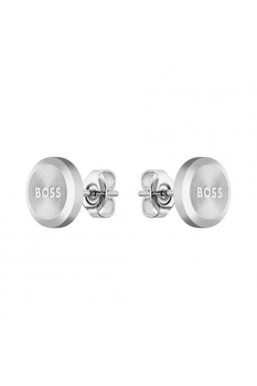 Boss Gents Yann Circle Earrings Stainless Steel, 1580477