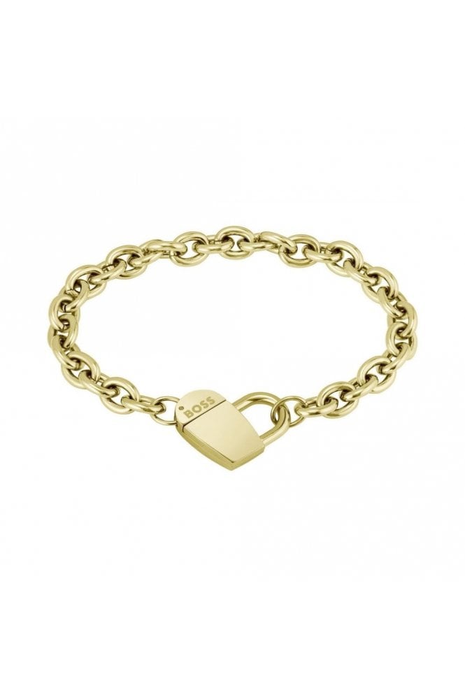 Boss Ladies Dinya Bracelet Light Gold Ion Plated Stainless Steel, 1580419
