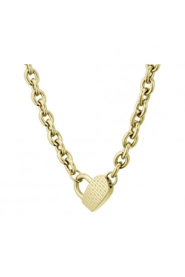 Boss Ladies Dinya Necklace Light Yellow Gold Ion Plated Stainless Steel, 1580417