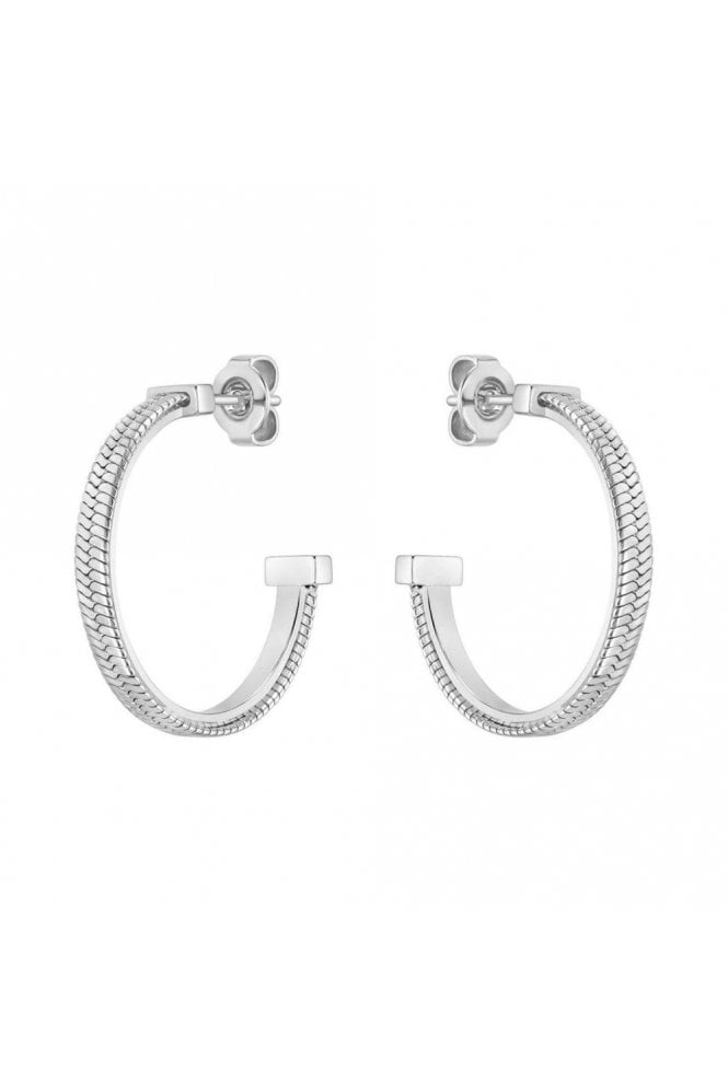 Boss Ladies Zia Hoop Earrings Stainless Steel, 1580482
