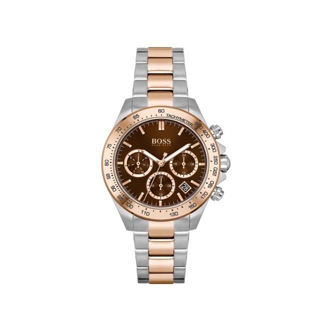 Boss Novia Sport Lux Chronograph Dial Watch Rose Gold Plated and Stainless Steel Case, 1502617
