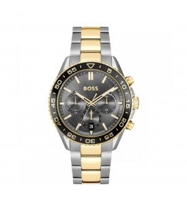Boss Runner Chronograph Watch Stainless Steel and Yellow Gold PVD Case, 1514144