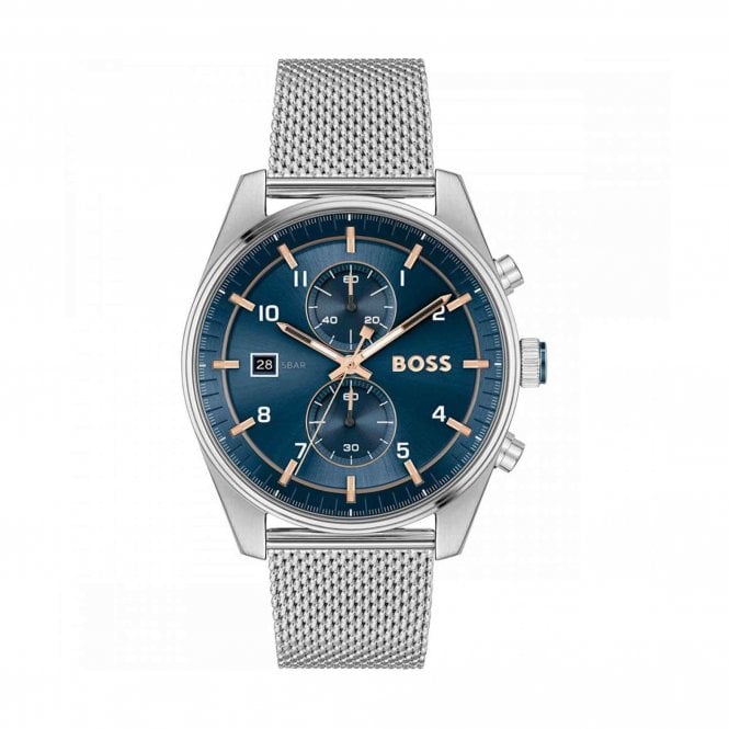 Boss Skytraveller Chronograph Watch Stainless Steel Case, 1514149