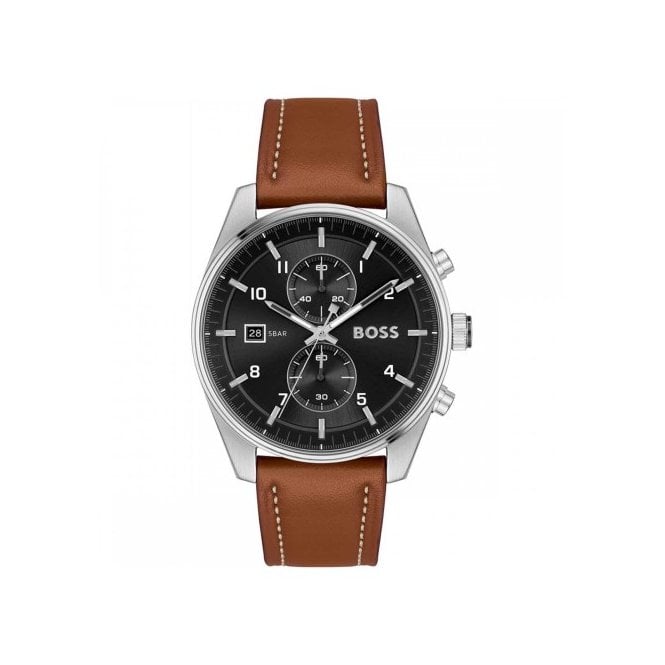 Boss Skytraveller Chronograph Watch Stainless Steel Case, 1514161