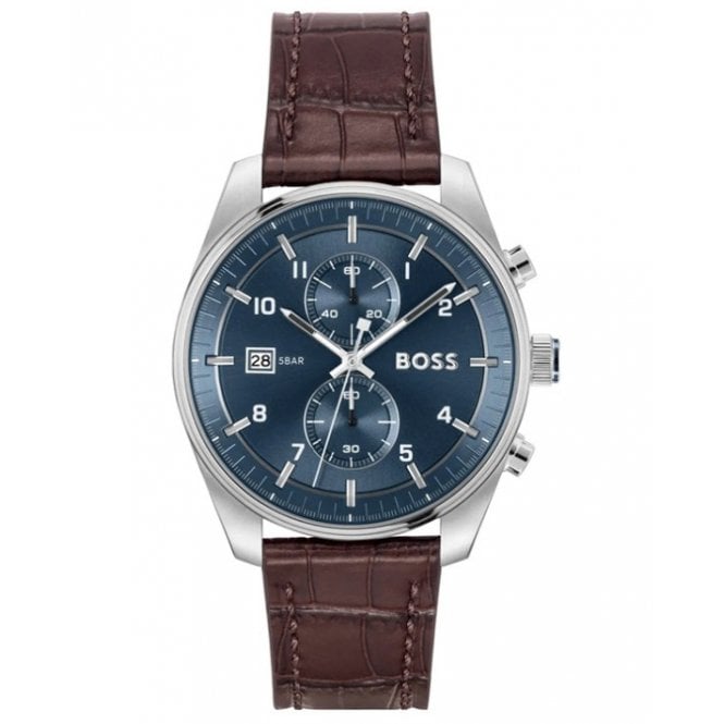 Boss Skytraveller Chronograph Watch Stainless Steel Case, 1514194