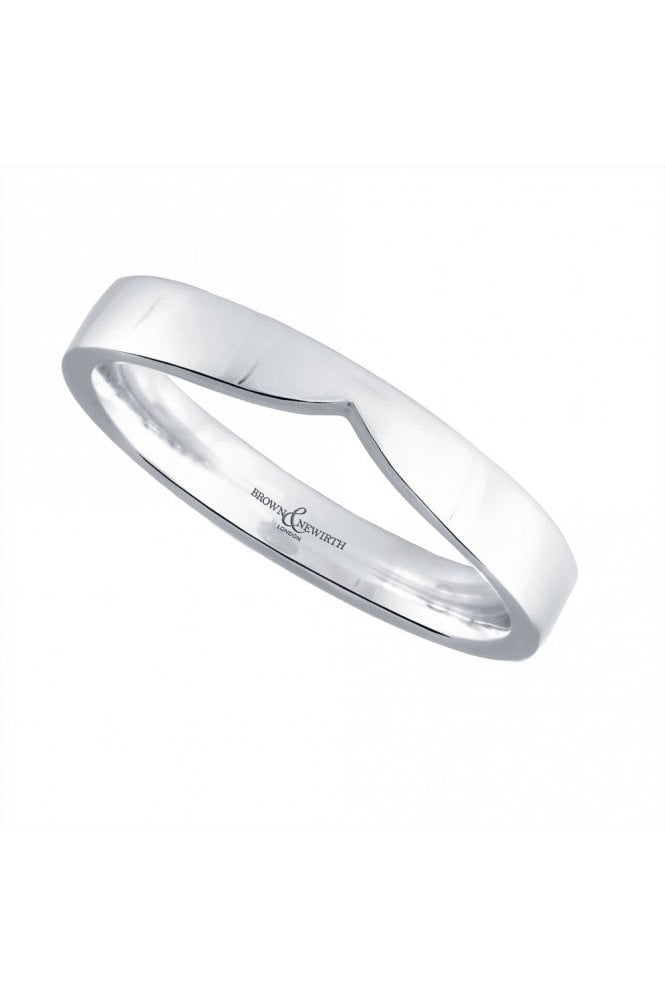 Brown & Newirth 9ct White Gold Wishbone Ring UK Ring Size: N