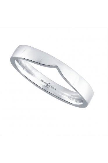 Brown & Newirth 9ct White Gold Wishbone Ring UK Ring Size: N