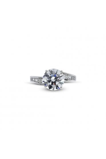 CARAT* London Brilliant Round Ring 9ct White Gold, UK Ring Size: K