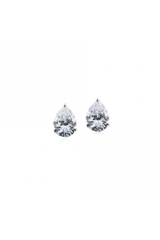Carat* London Cecile Pear Stud Earrings 9ct White Gold, CE9KW-CECI-W107