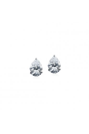 Carat* London Cecile Pear Stud Earrings 9ct White Gold, CE9KW-CECI-W107