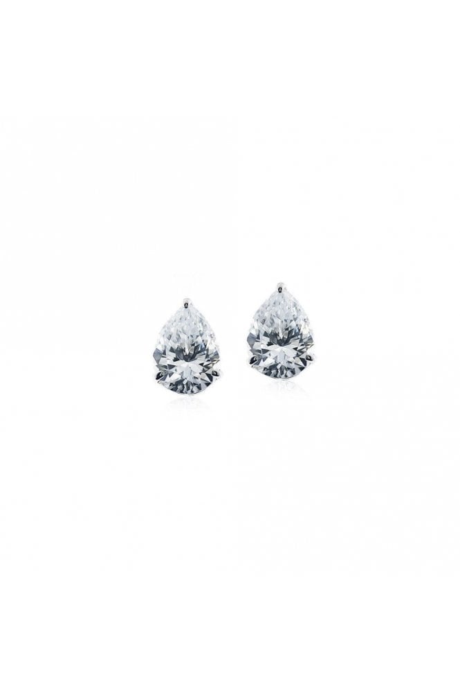 Carat* London Cecile Pear Studs 9ct White Gold, CE9KW-CECI-W86