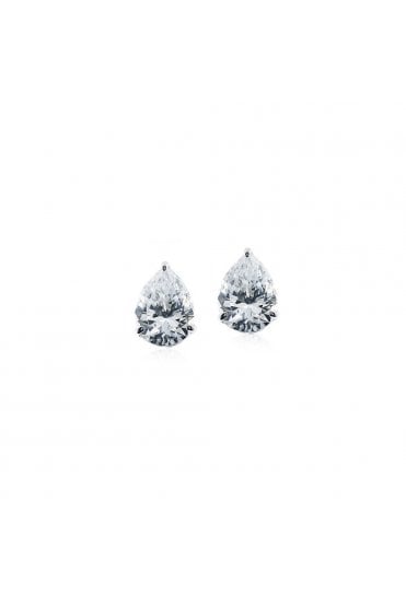 Carat* London Cecile Pear Studs 9ct White Gold, CE9KW-CECI-W86