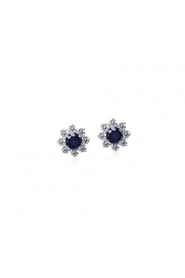 Carat* London Round Cluster Blue Earrings 9ct White Gold 20045-3
